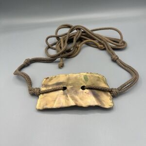 Vintage 1970s Boho Rope & Hammered Metal Belt Artisan Hippie Festival Accessory